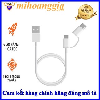 Cáp sạc xiaomi 2 trong 1 micro usb to type c 100cm - mihoanggia