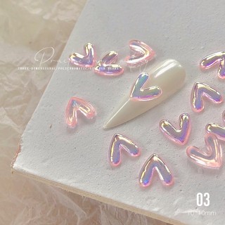 Set 50 Charm trái tim pha lê gắn móng