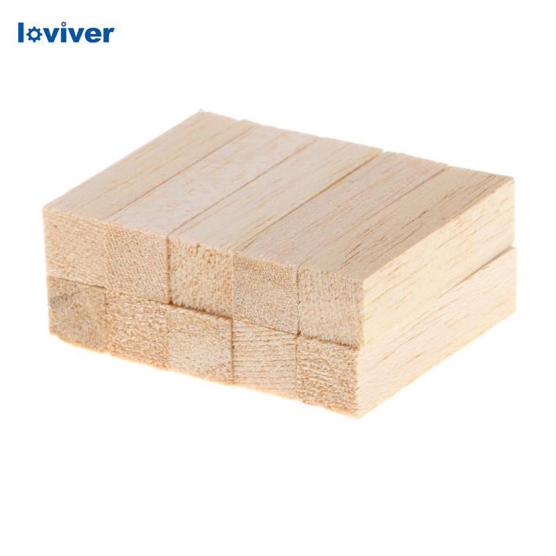 Set 10 Khối Gỗ Balsa Hình Vuông 80mm Chưa Hoàn Thiện