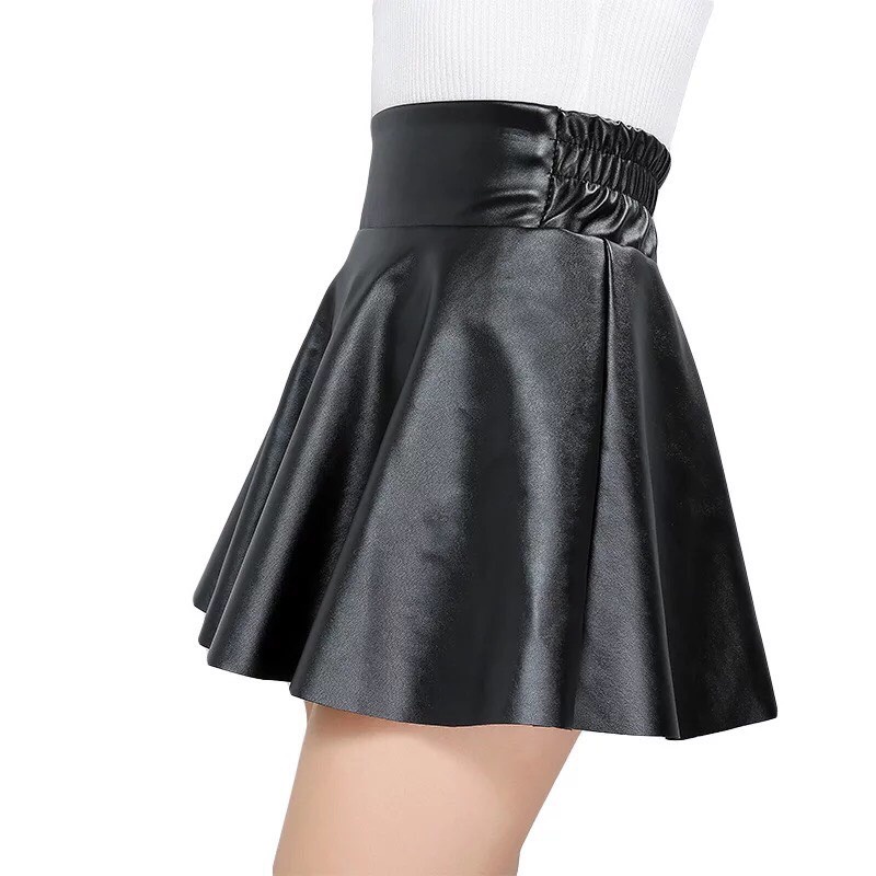 Chân váy xòe ngắn PHUONGMOON, chân váy da xòe, kiểu dáng xì teen phong cách siêu cute