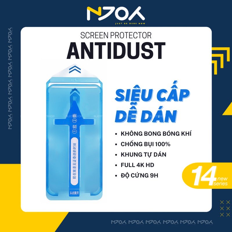Kính Cường Lực Hỗ Trợ Khung Tự Dán Chống Bụi Bóng Khí 100% Cho Điện Thoại IP11/12/13/14 Pro Max X/Xs/Xsmax Njoyshop