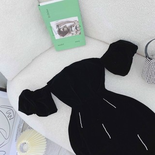 Đầm rớt vai đính đá - Chitchitstore