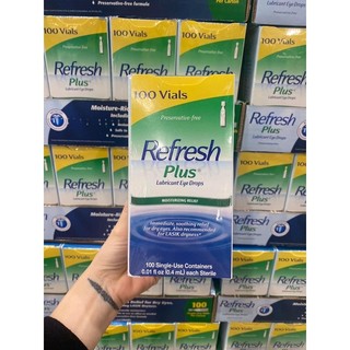  Nước nhỏ mắt nhân tạo Refresh Plus Lubricant Eye Drops Moisturizing Relief 100 tép rời 