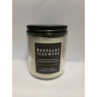 Nến thơm 1 tim bath&body works mahogany teakwood hủ 198g
