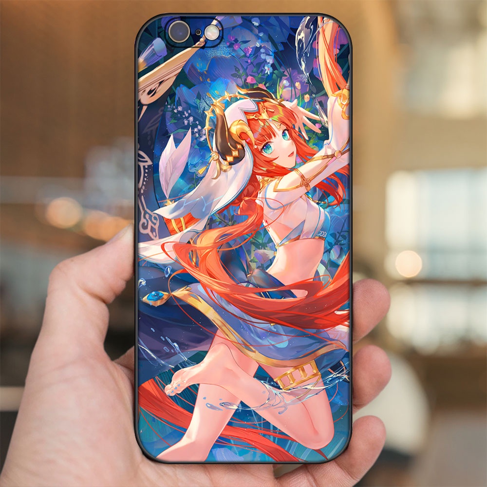 Ốp lưng iPhone 6, 6s dẻo đen cạnh vuông in hình Nilou Genshin Impact