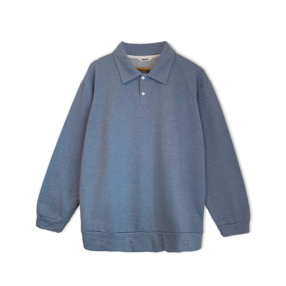 Áo sweater polo trơn basic, phong cách unisex bigsize, áo sweater có cổ M-5XL