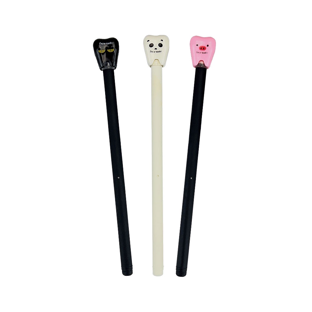 Bút Mực Gel Màu Đen Nhanh Khô Ngòi 0.5mm Hình Chiếc Răng Dễ Thương