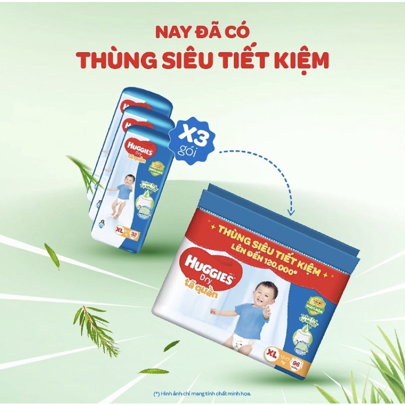 Thùng tã quần Huggies Tràm Trà M120/L108/XL96/XXL84
