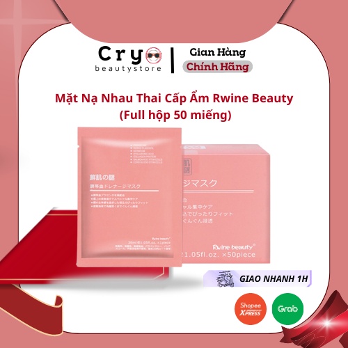 Mặt Nạ Nhau Thai Cừu Nhật Bản Hộp 50 Miếng - Mask Giấy Rwine Dưỡng Da Dưỡng Ẩm 40ml