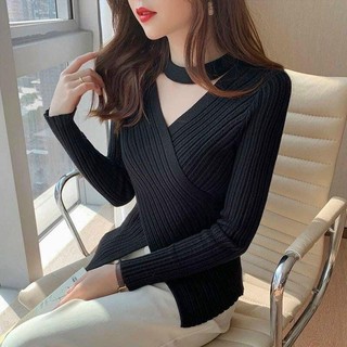 Áo len vạt chéo 5 màu hót