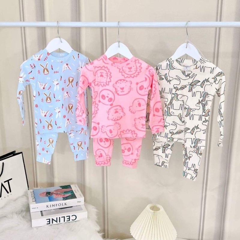 Bộ thun bozip ôm body dài cho bé 5-13kg