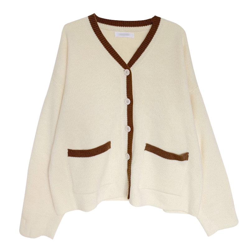 Áo Khoác Cardigan Dệt Kim Dáng Rộng Phong Cách Retro Nhật Bản Dành Cho Nữ