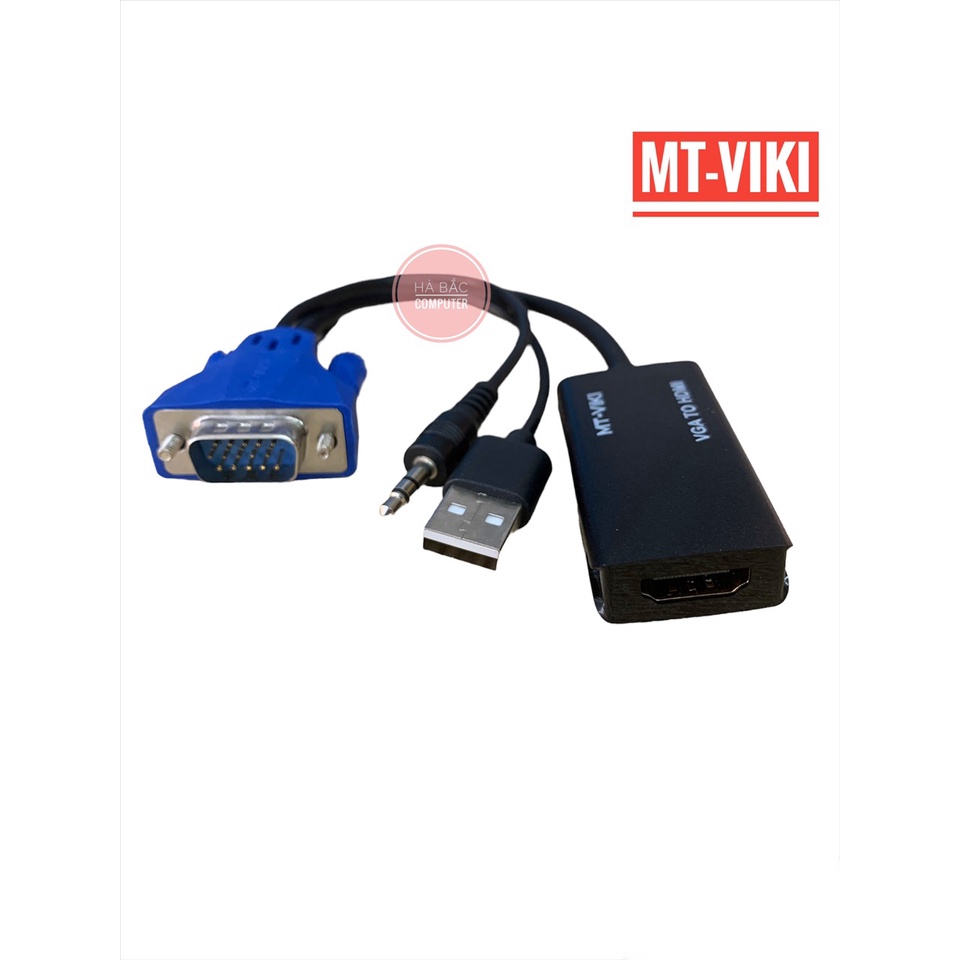 Cáp Chuyển Vga Sang HDMI MT-Viki Có Audio và Nguồn Phụ USB - VGA To HDMI