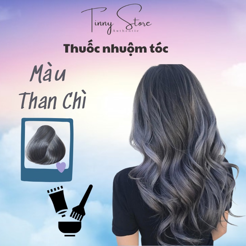 (KHÔNG TẨY 100%) Thuốc nhuộm tóc THAN CHÌ tặng kèm OXY TRỢ NHUỘM