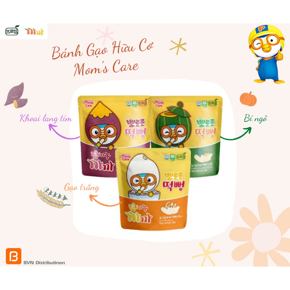 Bánh gạo hữu cơ Mom's Care Kkakka Hàn Quốc cho bé (date 12/2023)