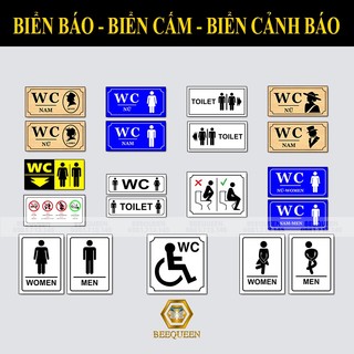 Biển nhà vệ sinh/toilet - wc nam/nữ - biển tiết kiệm nước gắn tường, cửa dễ dàng