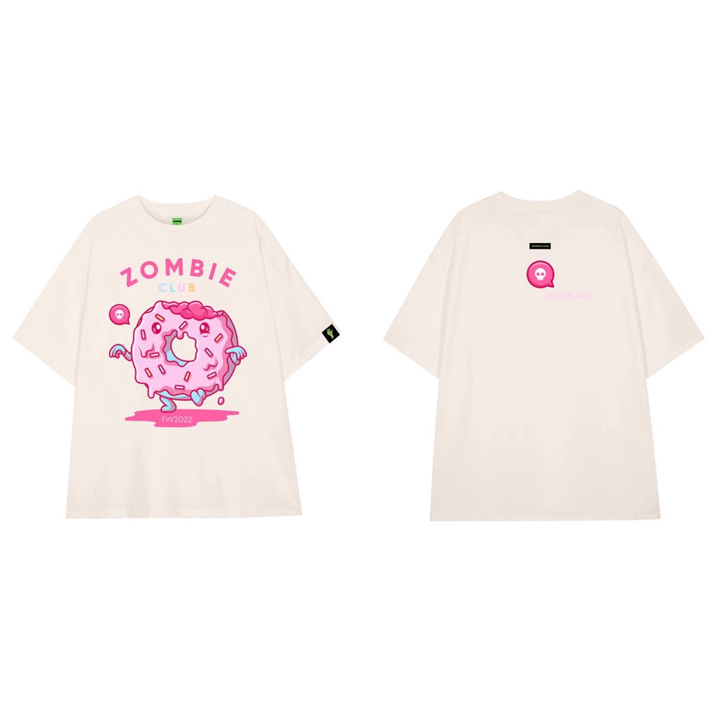 Áo Thun Zombie Club, CUTE DONUT cotton 100% Chính Hãng