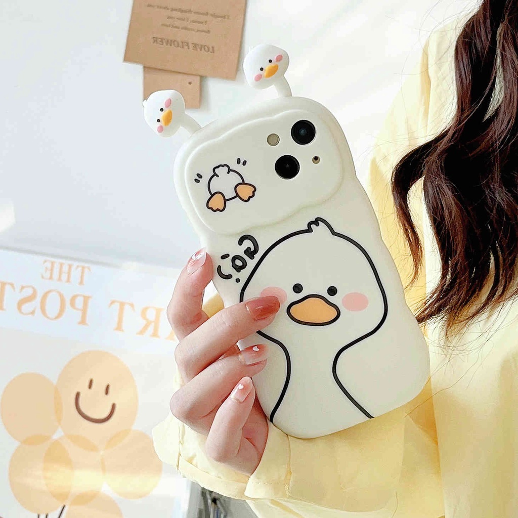 Ốp Điện Thoại In Hình Vịt Hoạt Hình Dễ Thương Cho IPhone14Pro Max 11 Pro Max XR XS X 12 13Pro