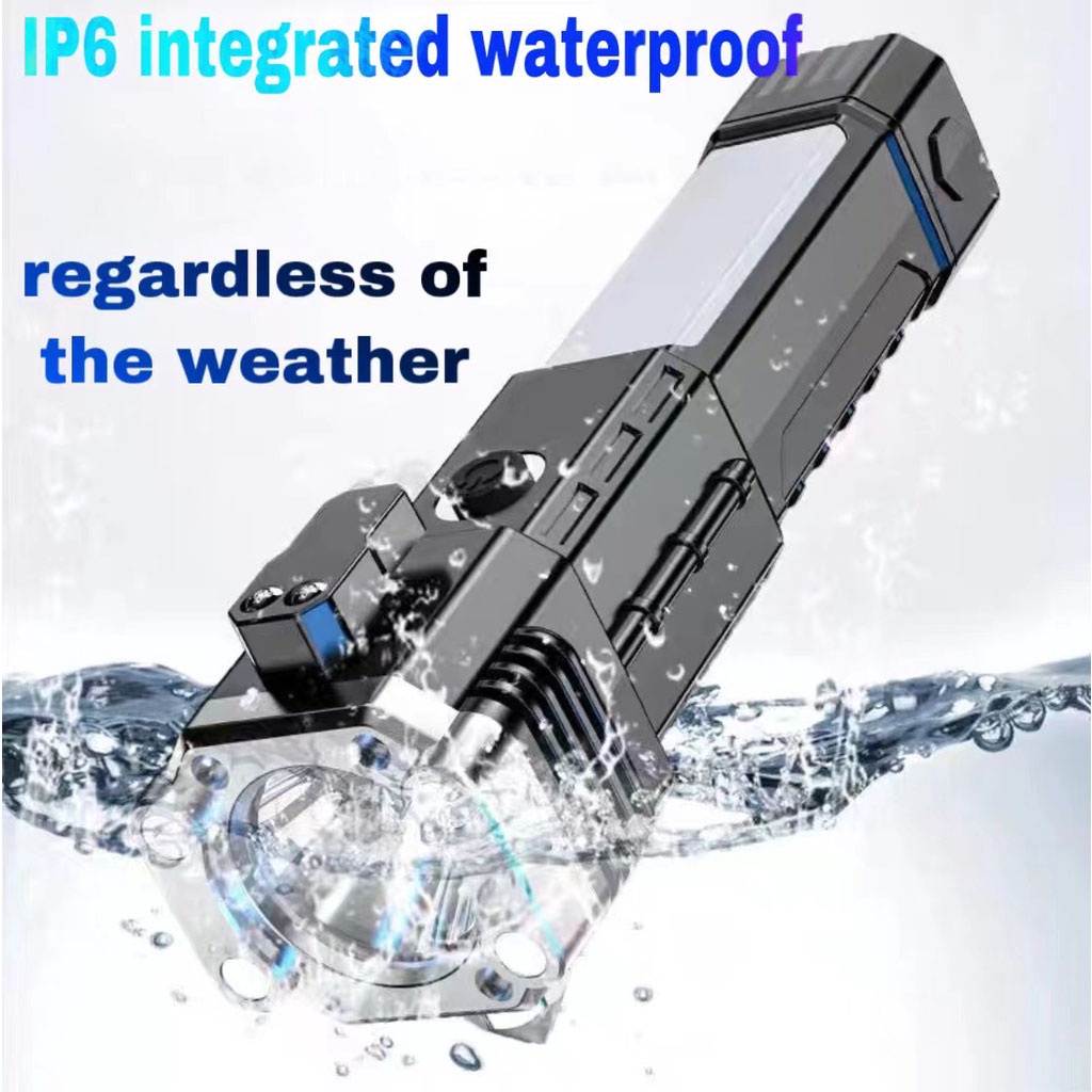 ĐÈN PIN ĐA NĂNG SIÊU SÁNG KÈM BÚA 4 IN 1 VÀ CÁP SẠC USB.AH