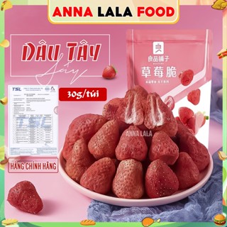 Đào sấy dâu tây sấy giòn trái cây sấy khô gói 30g