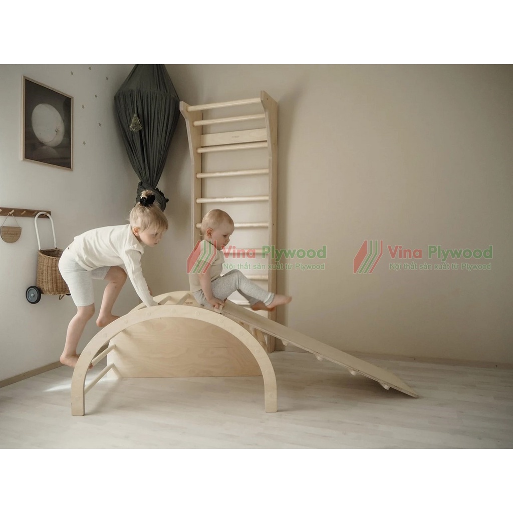Đồ chơi cầu vồng bập bênh kiêm bàn học 3 trong 1 vinaplywood