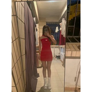[Sẵn Hàng]♥️Đầm,Váy Len Viền Lông Đỏ(ảnh thật)Size S,M,L