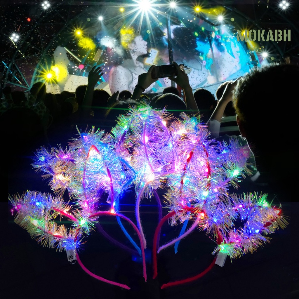 Băng Đô Tai Thỏ Phát Sáng Trong Bóng Tối 3 Tốc Độ Với 14 Đèn Led