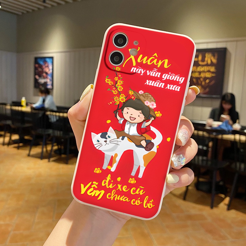 Ốp bảo vệ cam iphone Tết Relax viền vuông đẹp chống sốc 6/6plus/6s/6splus/7/7plus/8/8plus/x/xr/xs/11/12/13/pro/max/plus/