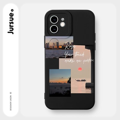 Ốp lưng JURSUE chống bẩn hình độc lạ ngầu đen Cho iPhone 17 16 15 14 13 12 11 Pro Max SE 2020 X XR XS ip 8 7 Plus Y2600