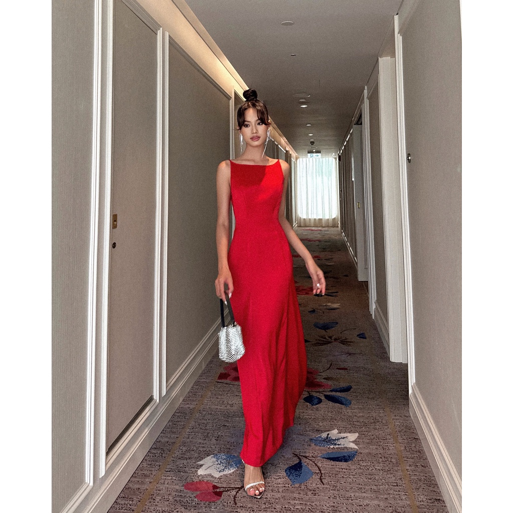 Touch of silk Dress - Váy lụa maxi hai dây khoét lưng sang trọng - THIẾT KẾ BỞI IAMCOCO.OFFICIAL