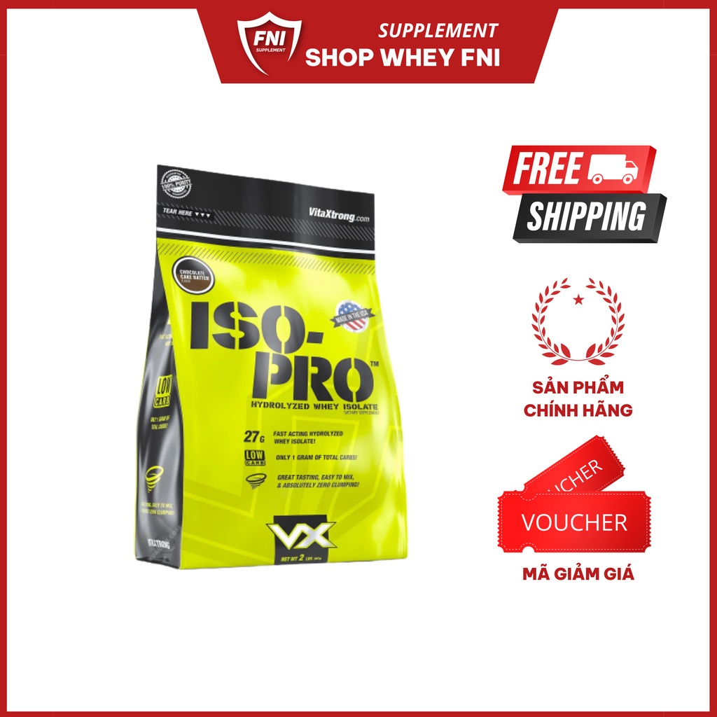 Whey Iso Pro, Whey Protein Isolate & Hydrolyzed Tăng Cơ Giảm Mỡ 2lbs + Quà Lịch Tập
