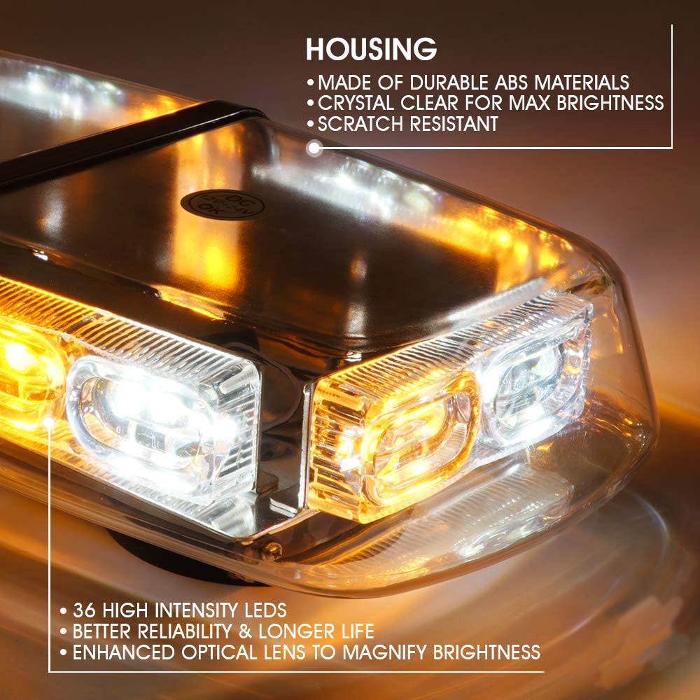 Đèn LED 36 bóng cảnh báo nguy hiểm từ tính gắn nóc xe hơi/ xe tải tiện lợi