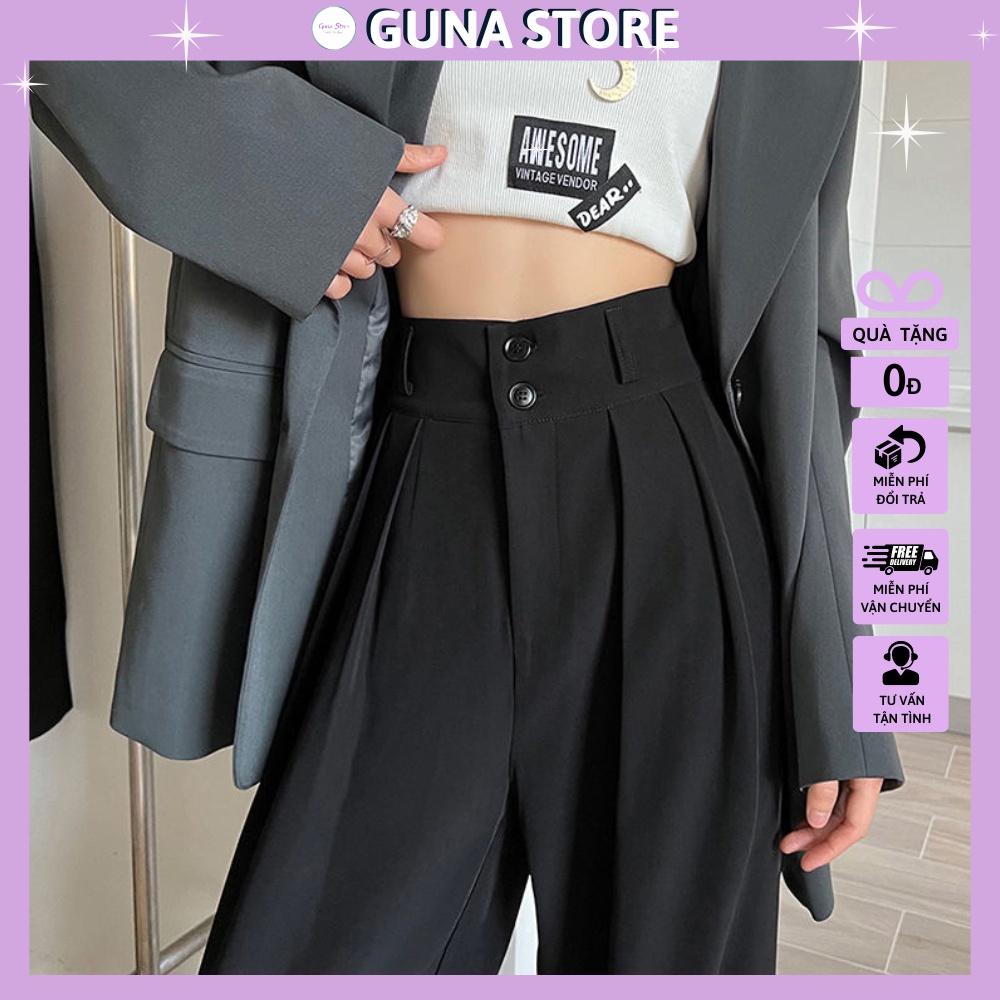 Quần Ống Suông Culottes Dáng Dài Cạp Cao 7 Phân -Vải Vitex Cao Cấp-Quần Dài 100cm va 95cm