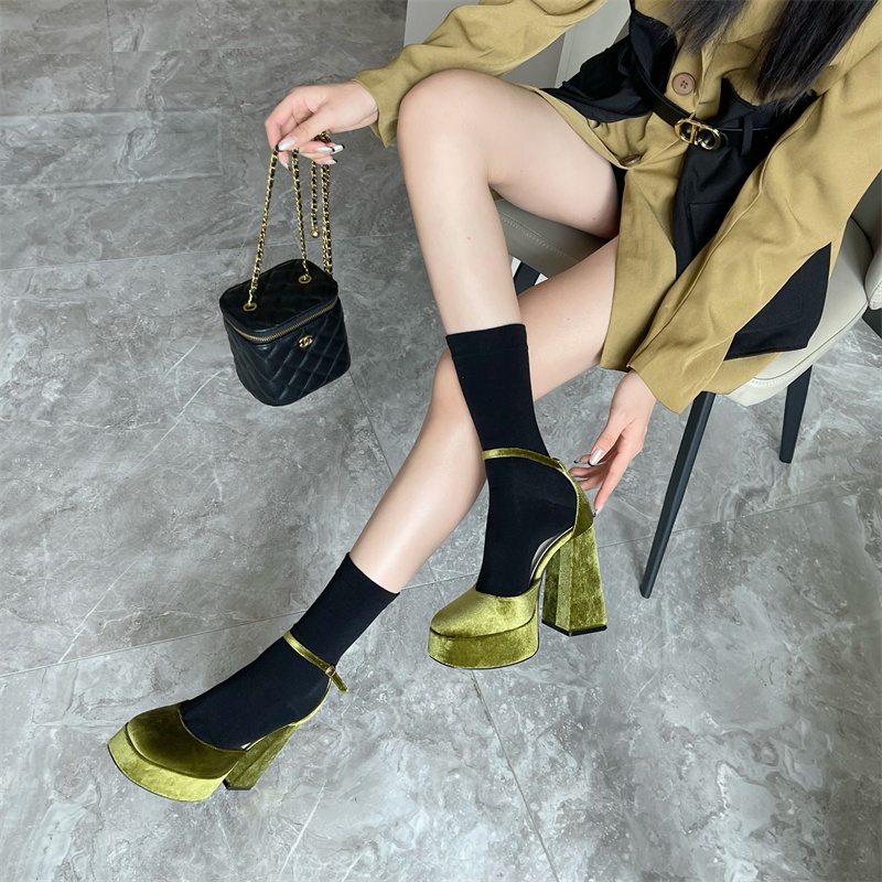 Xăng đan Cao Gót 13CM Mũi Tròn Phong Cách Hàn Quốc