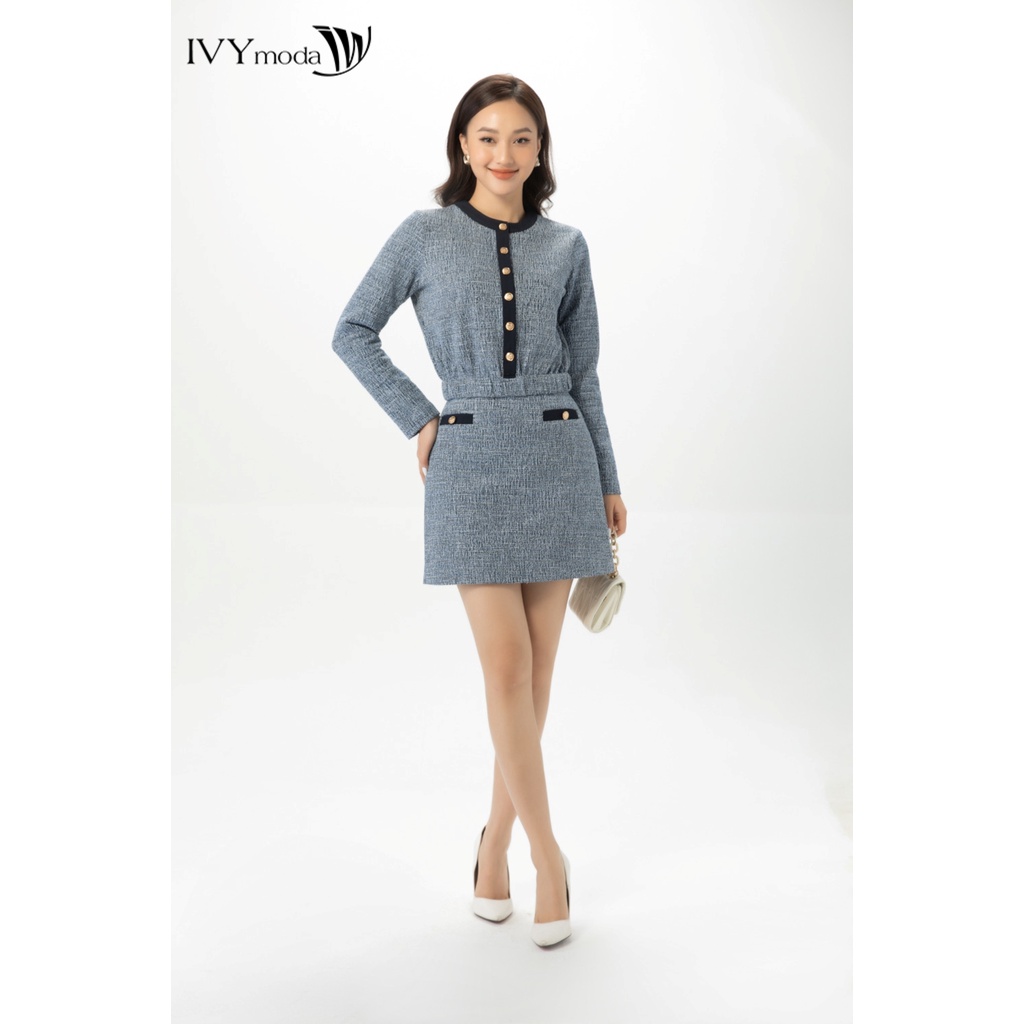 Bộ áo len và chân váy mini nữ IVY moda MS 58B9135