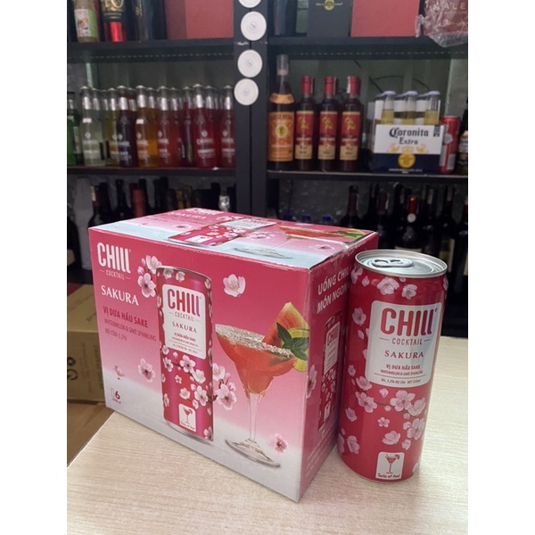 Chill Cocktail SAKURA 3% 330ml-Vị dưa hấu Sake