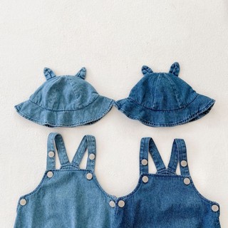 Jumpsuit Denim + Mũ Cho Bé