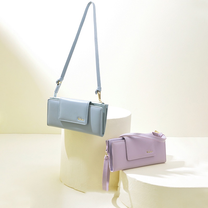 IELGY Túi Đựng Điện Thoại Di Động Màu Tím Sức Chứa Lớn Phong Cách Hàn Quốc Thời Trang Cho Nữ