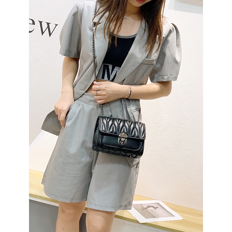 Túi Đeo Vai Phối Dây Xích Thời Trang Cho Nữ