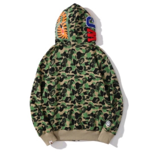 Áo khoác cá mập bape áo hoodie Cặp nam nữ có dây kéo, 2 Mũ siêu HOT 2022