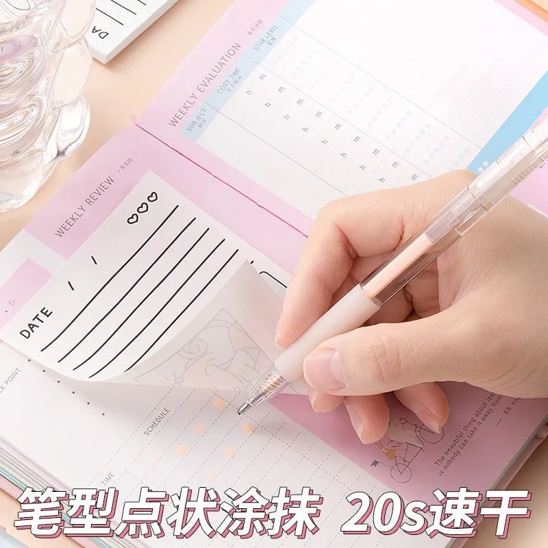 Bút Keo Dán Nhanh Khô Họa Tiết Hoạt Hình Màu Trơn Di Động Tiện Dụng Cho Học Sinh / Văn Phòng DIY