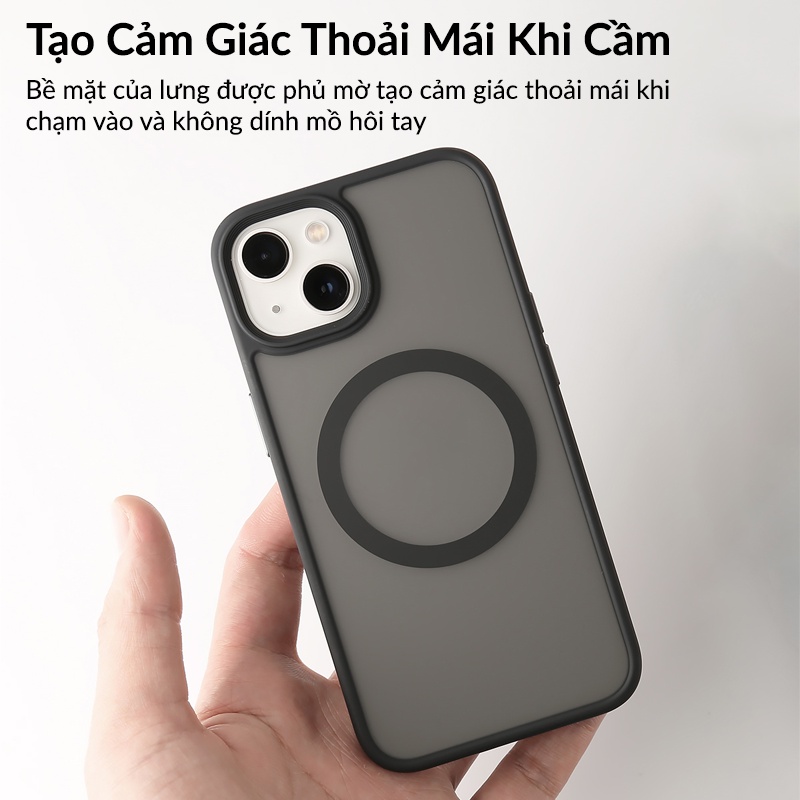 Ốp Hỗ Trợ Sạc Không Dây Likgus Mặt Lưng Nhám Chống Bám Vân Tay Bảo Vệ Camera Cho IP14 Pro Max 13 Pro Max Njoyshop