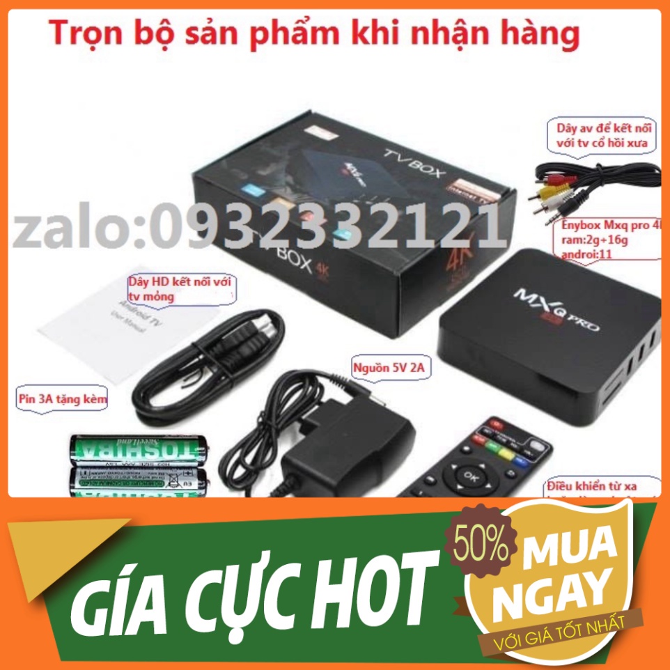 GIÁ CỰC HÓT TV box MXQ PRO 4K KẾT NỐI CHO TẤT CẢ TV RAM2G+16G ANDROID 11 gia sỈ GIÁ CỰC HÓT
