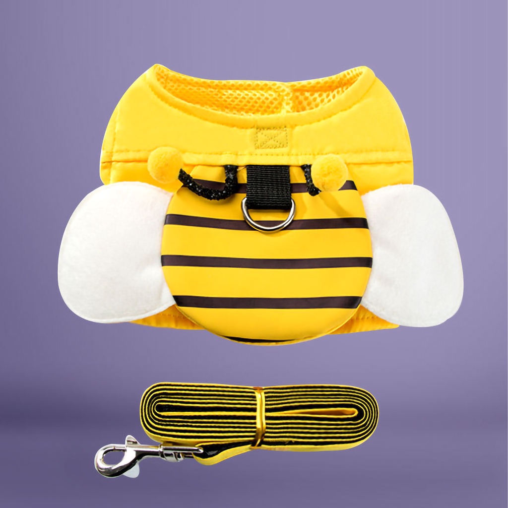 [Hàng HOT] Dây Dắt Chó Mèo  Hình ong dễ thương mềm mại thoáng khí có thể điều chỉnh【Tennessee052】