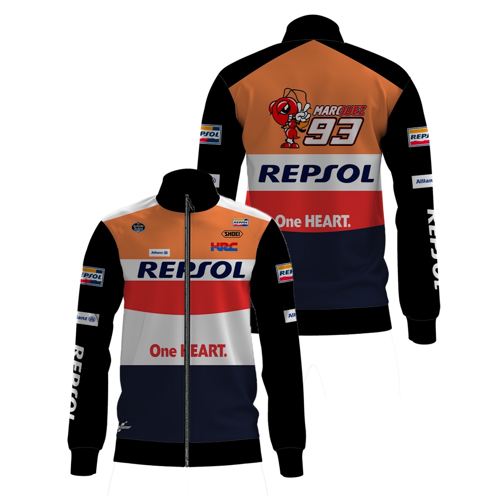 Áo Khoác Hoodie Có Khóa Kéo In Họa Tiết 3D 93 Moto Racing Thời Trang Thể Thao Cho Nam