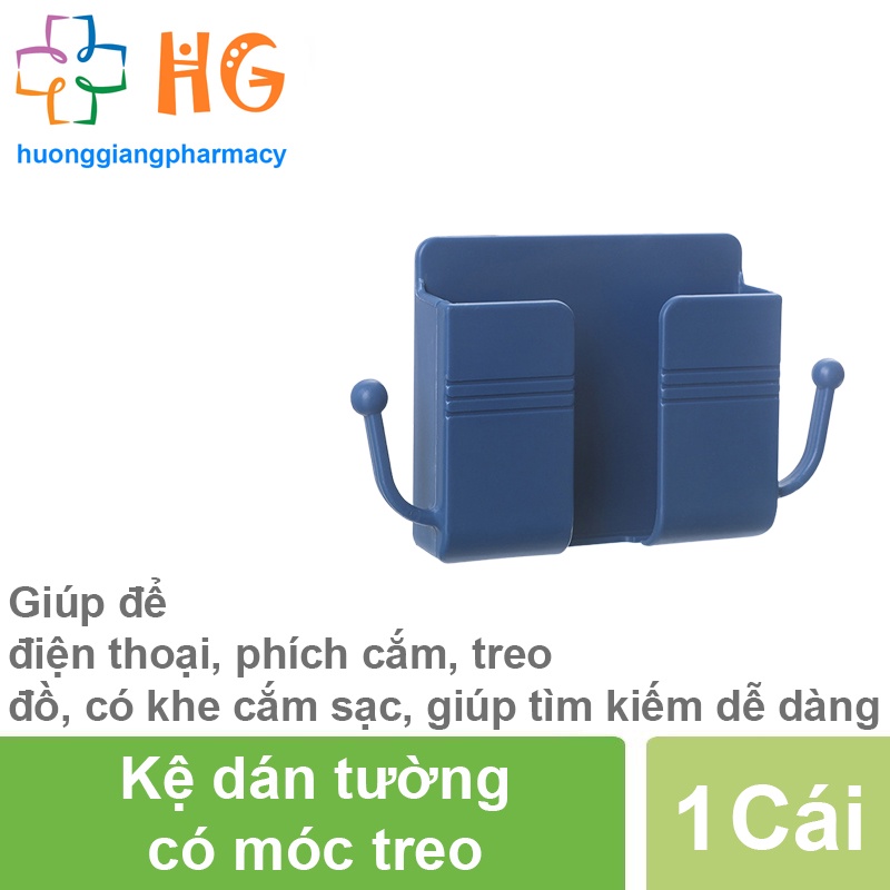 Kệ dán tường có móc treo Việt Nhật Khay đựng điện thoại kèm móc treo chìa khóa tiện lợi