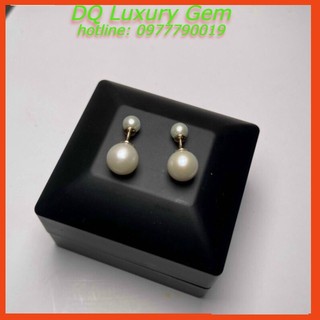Hoa Tai Ngọc_Trai Nước Mặn, kích thước 8mm, Vàng 14K, Màu Trắng, Sang Trọng, Cao Cấp , Qúy Phái, DQ32