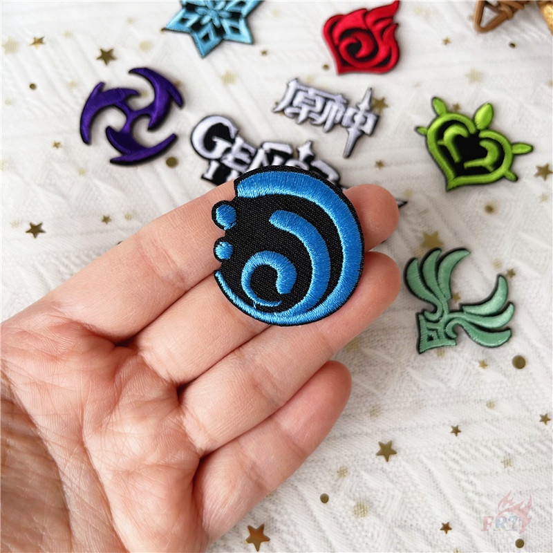 ♥ Sticker Ủi Thêu Hình Game Phiêu Lưu ♥ 1 Miếng Dán Ủi Quần Áo Hình Bảy Nguyên Tố