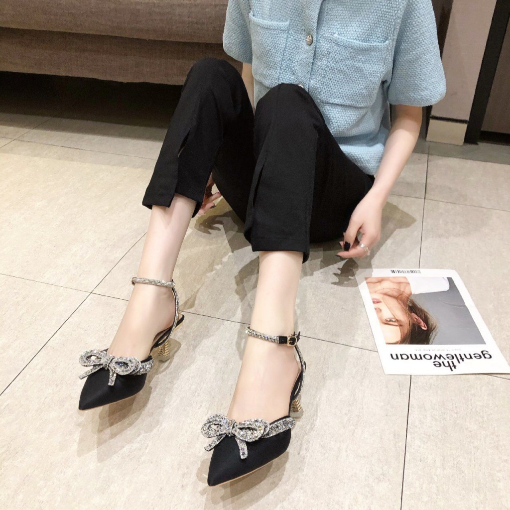 Sandal Cao Gót Đính Đá Phong Cách Thời Trang Mùa Hè Mới 2022 WGD8