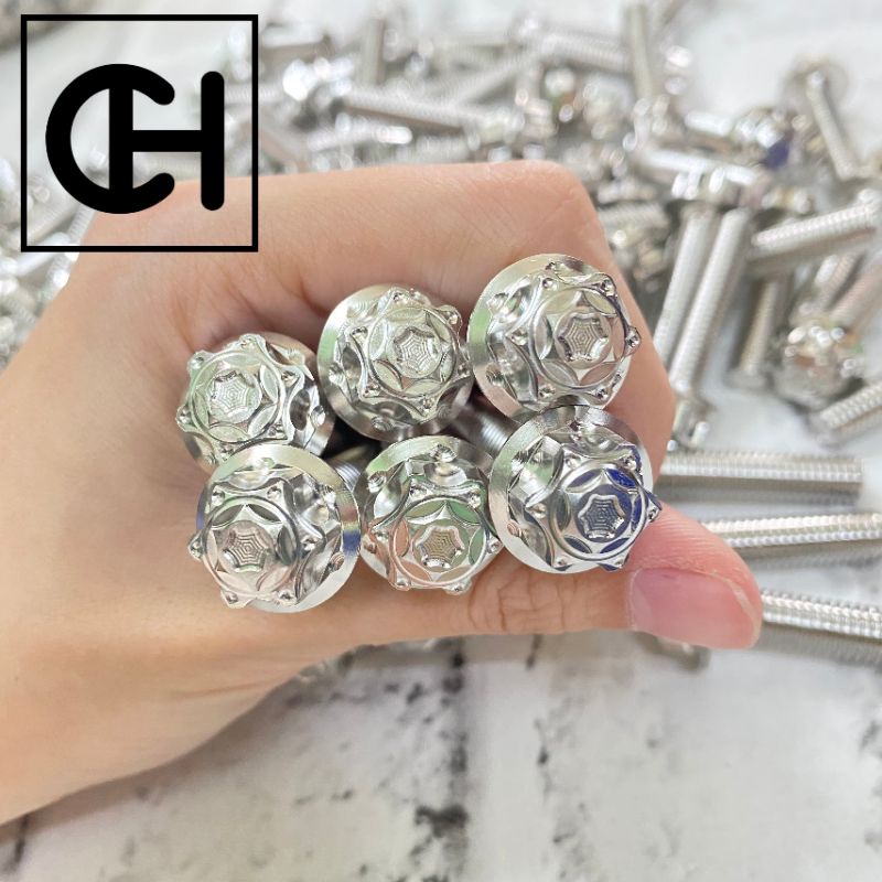 Ốc kiểu 8li trụ M3 inox 304 bắt pas heo , treo bô , gác chân (8li20, 8li25, 8li30, 8li35, 8li40, 8li50, 8li60)